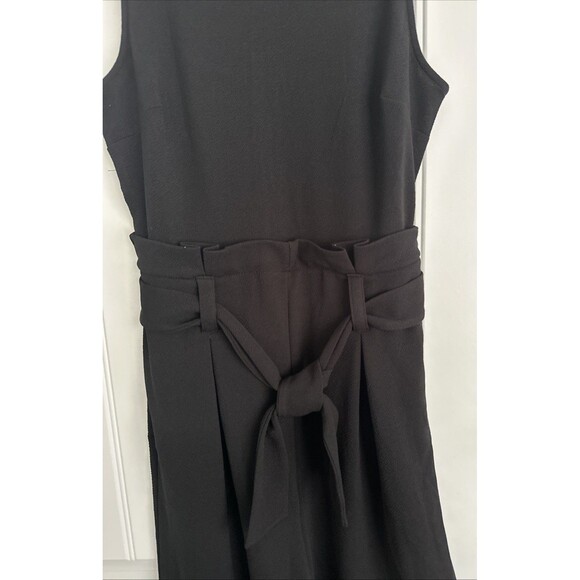 Bar III Petite Women's Sleeveless Crewneck Tie-Waist Jumpsuit Chic Deep Black PM - Picture 7 of 13
